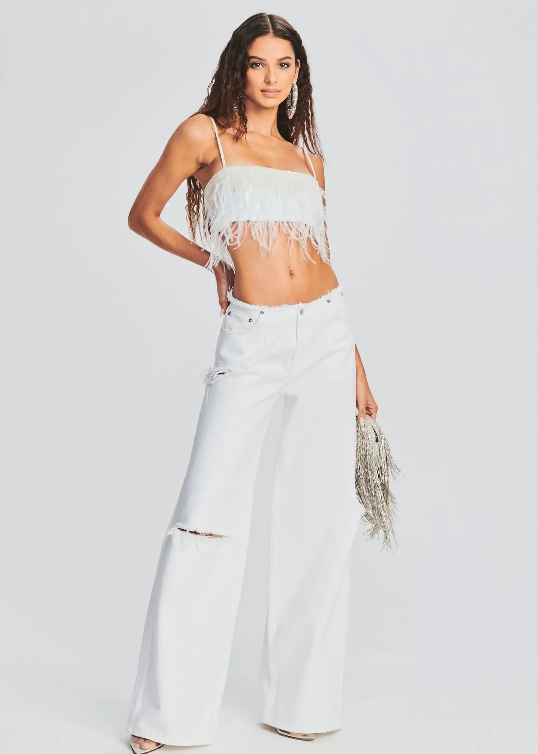 august_feather_sequin_top_4.webp Bachelorette Party*Retrofete August Feather Sequin Top White