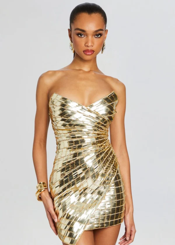 RETROFÊTE*Retrofete Aura Embellished Dress Gold