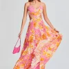 Guest Of*Retrofete Auril Long Dress Pink