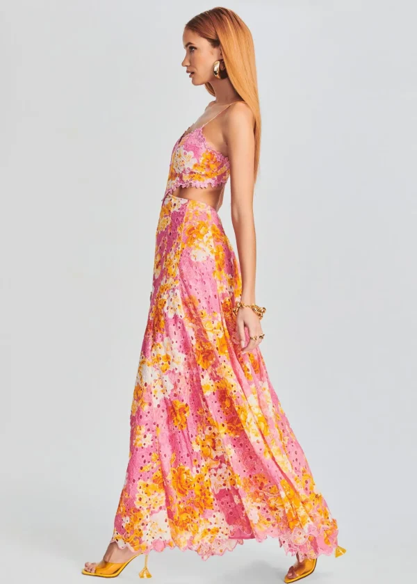 Guest Of*Retrofete Auril Long Dress Pink