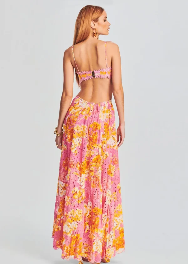 Guest Of*Retrofete Auril Long Dress Pink