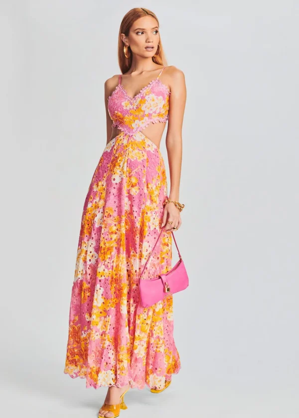 Guest Of*Retrofete Auril Long Dress Pink
