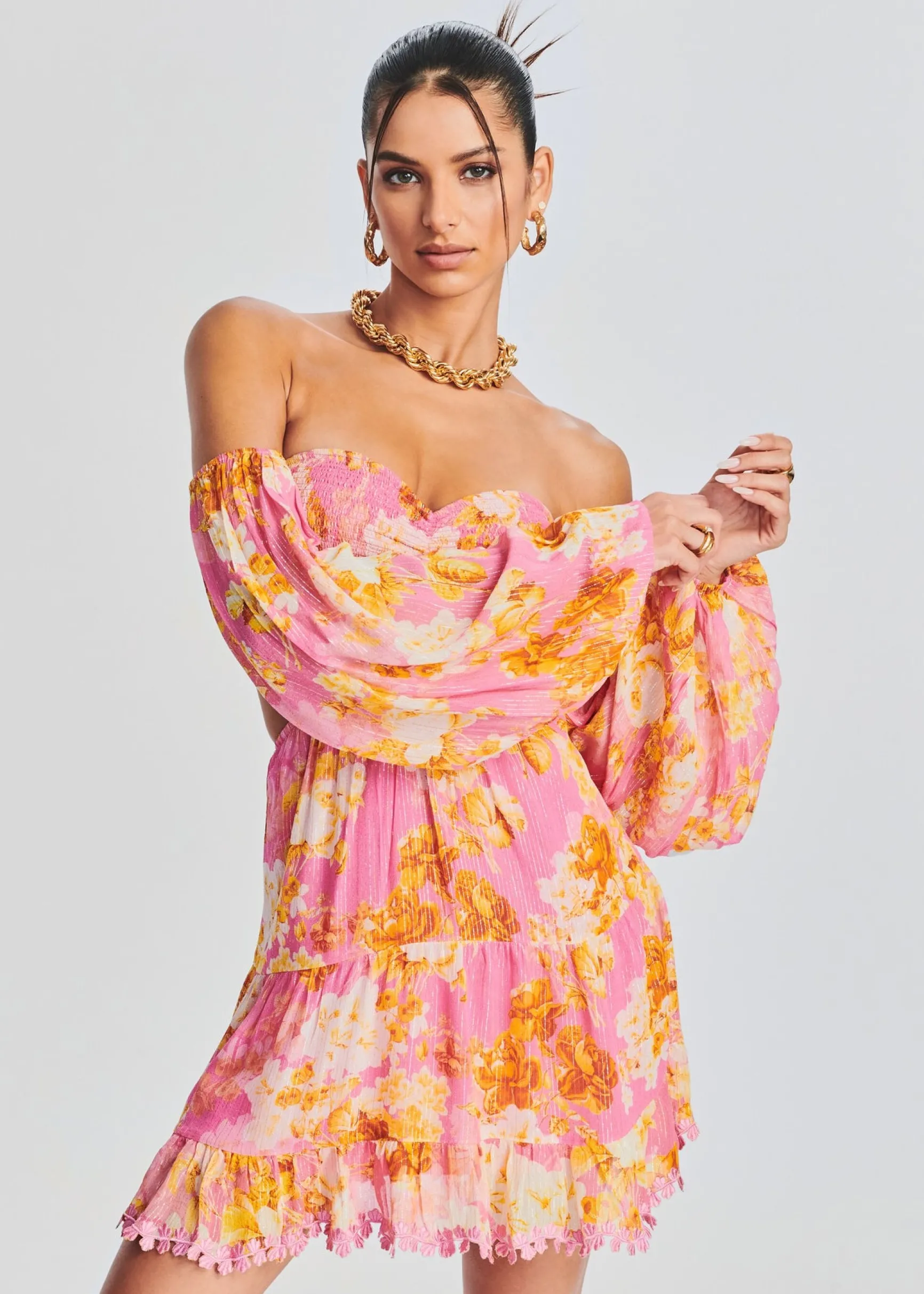auril_pink_short_dress_1.webp Dresses*Retrofete Auril Short Dress Pink