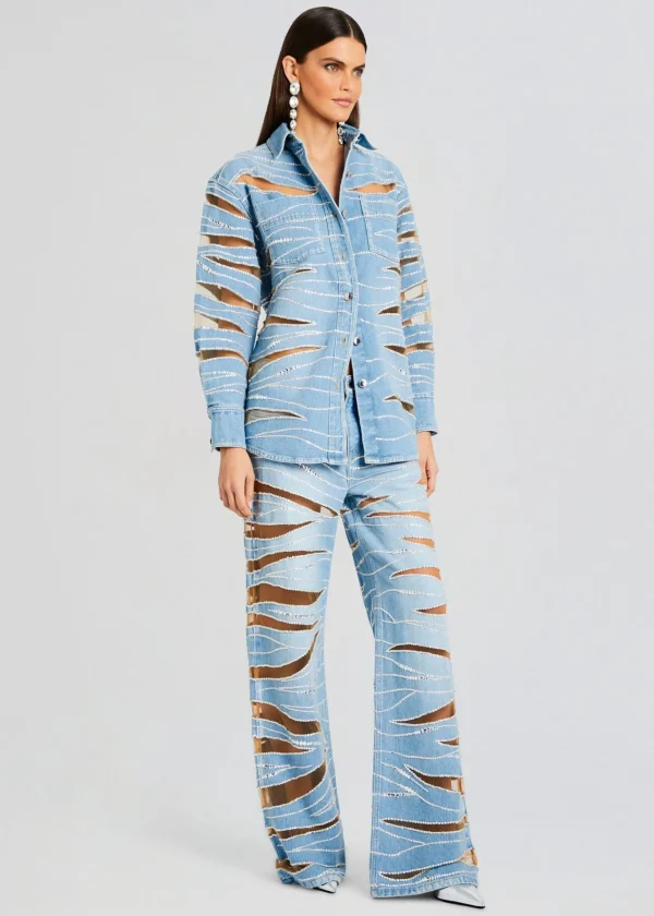 Subtle Shimmer*Retrofete Avani Embellished Denim Shirt Bondi