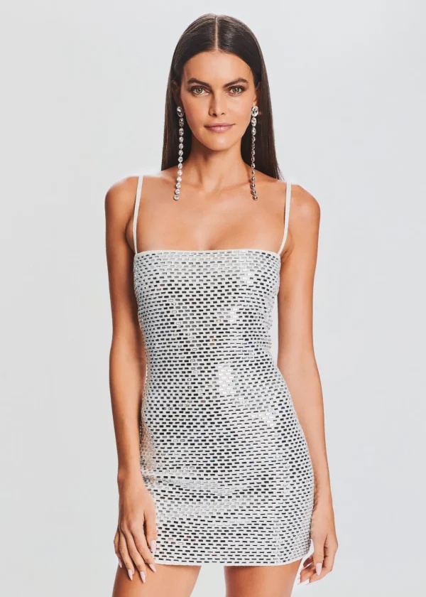 Sequin Styles*Retrofete Avanyah Embellished Knit Dress White