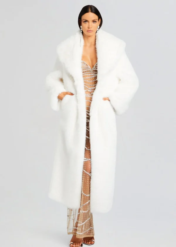Rehearsal Dinner*Retrofete Averie Faux Fur Coat White