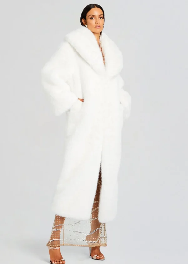 Reception Dresses*Retrofete Averie Faux Fur Coat White