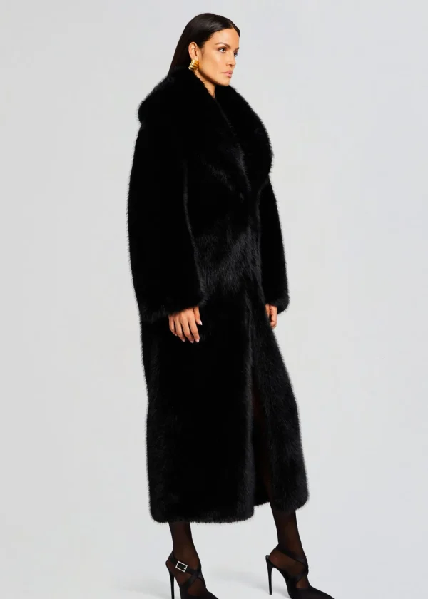 Guest Of*Retrofete Averie Faux Fur Coat Black
