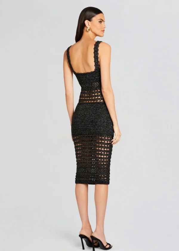 Trending*Retrofete Avril Knit Crochet Dress Black/Gold