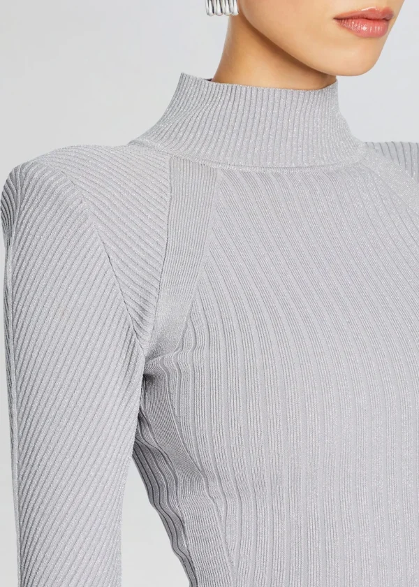 RETROFÊTE*Retrofete Aylin Rib Knit Dress Silver Grey