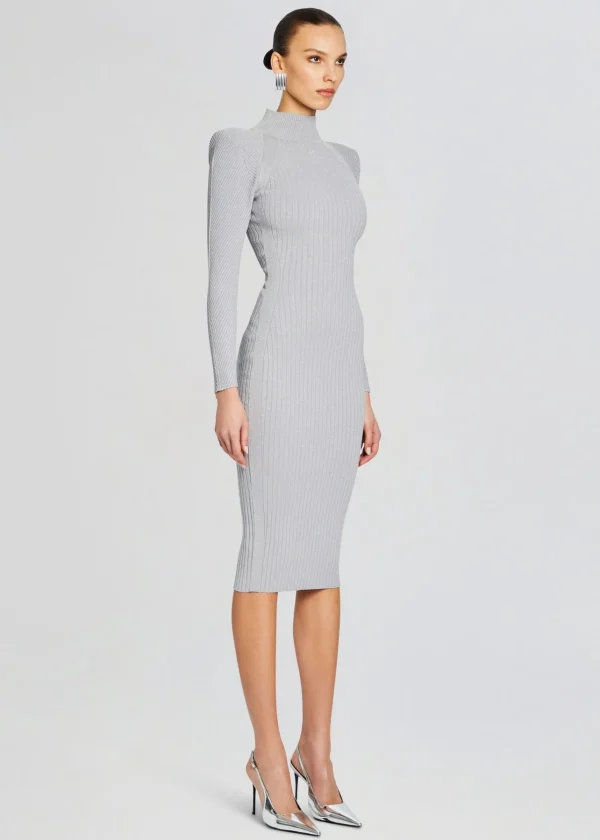 Resort '24*Retrofete Aylin Rib Knit Dress Silver Grey