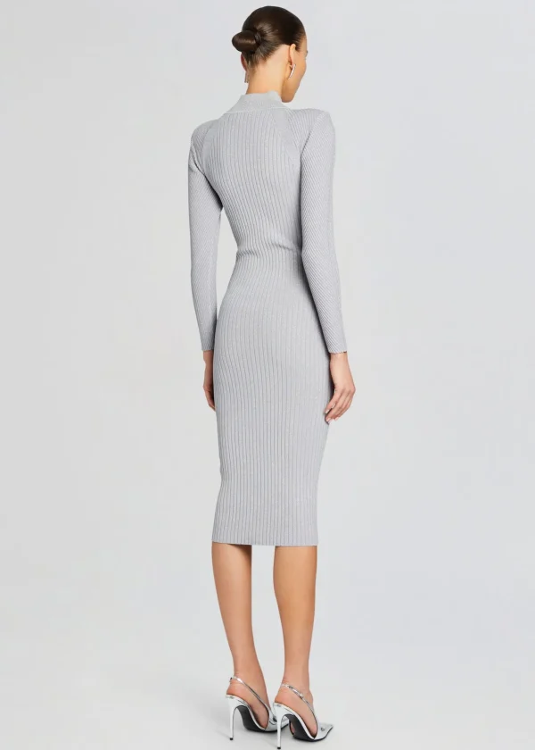 Dresses*Retrofete Aylin Rib Knit Dress Silver Grey