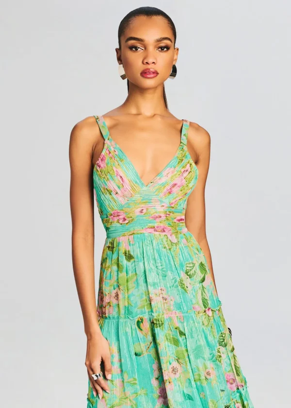 Exclusively Ours*Retrofete Azra Long Dress Teal Floral