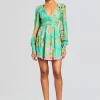 Best Sellers*Retrofete Azra Short Dress Teal Floral