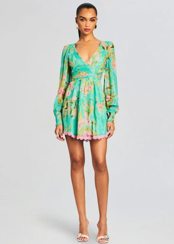 Resort '24*Retrofete Azra Short Dress Teal Floral