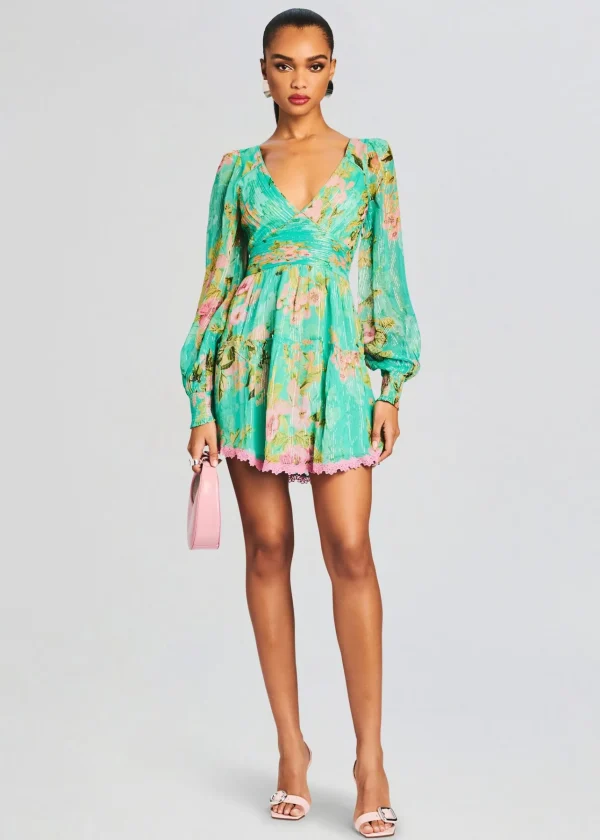 Resort '24*Retrofete Azra Short Dress Teal Floral