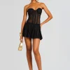 Mini*Retrofete Bakary Short Dress Black Sham