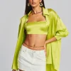 Final Sale*Retrofete Bec Silk Top Neon Yellow
