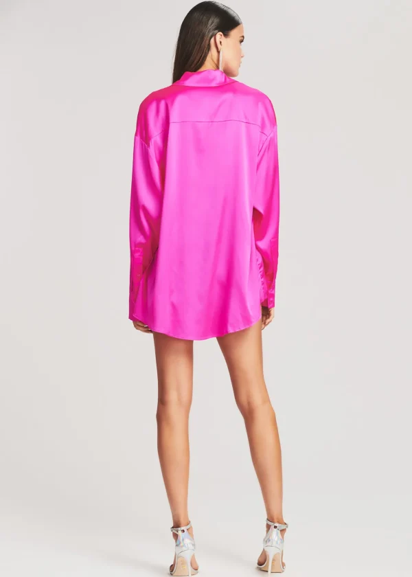 Honeymoon Looks*Retrofete Bec Silk Top Neon Pink