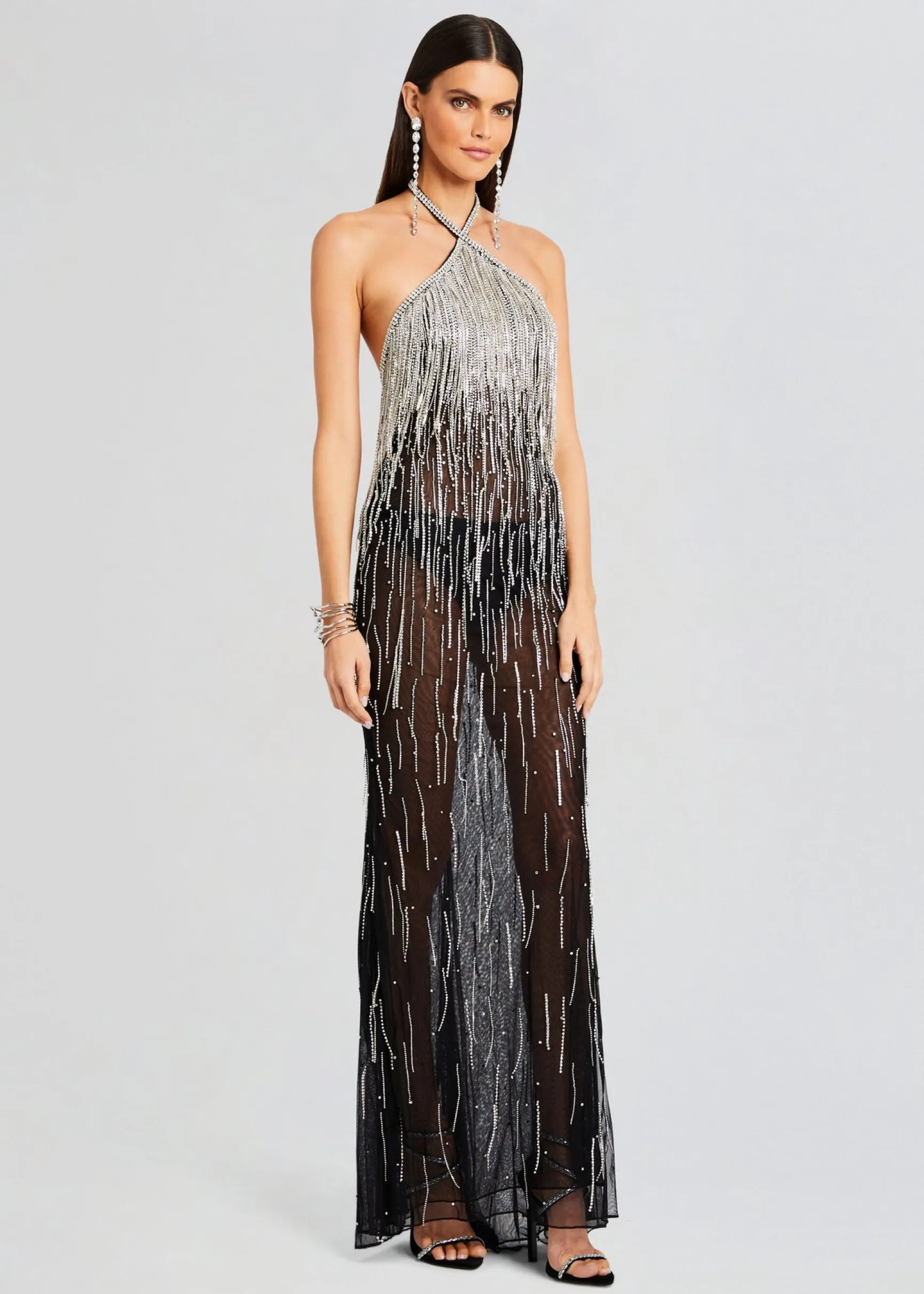 belle_embellished_fringe__2-6.webp Dresses*Retrofete Belle Embellished Fringe Dress Black/Silver