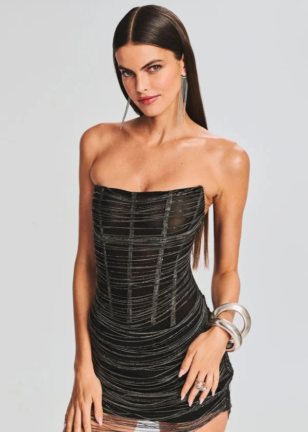 Mini*Retrofete Bianca Embellished Dress Black/Silver