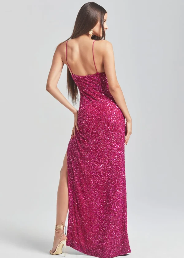 RETROFÊTE*Retrofete Blair Sequin Dress Dragon Fruit