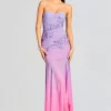 Tropical Hues*Retrofete Blake Long Dress Pink and Purple