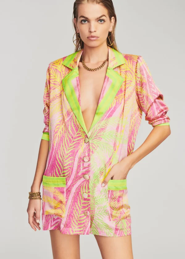 RETROFÊTE*Retrofete Blake Silk Blazer Tropical Palm