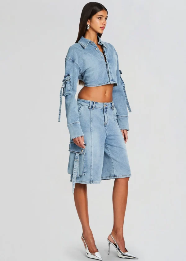 RETROFÊTE*Retrofete Blu Cargo Top Vintage Celeste