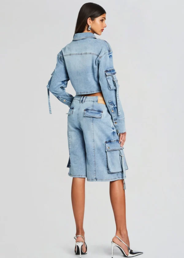 RETROFÊTE*Retrofete Blu Cargo Top Vintage Celeste