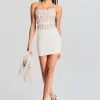 RETROFÊTE*Retrofete Blythe Embellished Dress White