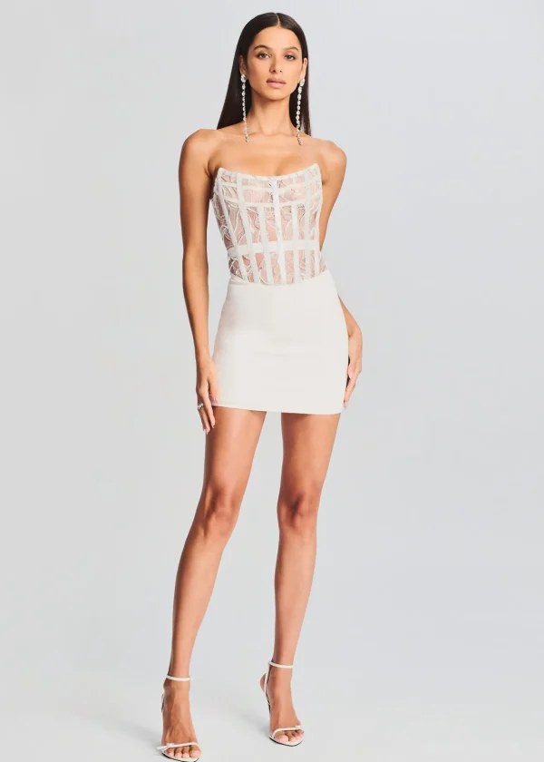 Bachelorette Party*Retrofete Blythe Embellished Dress White