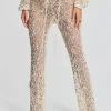 Bachelorette Party*Retrofete Brendi Sequin Crochet Pant Ivory Gold