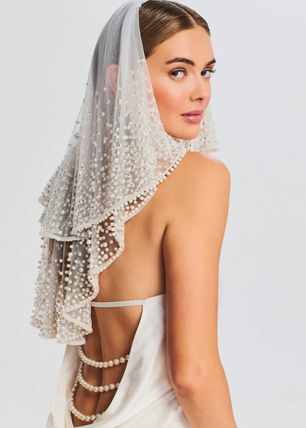 Bachelorette Party*Retrofete Bridgette Pearl Veil White