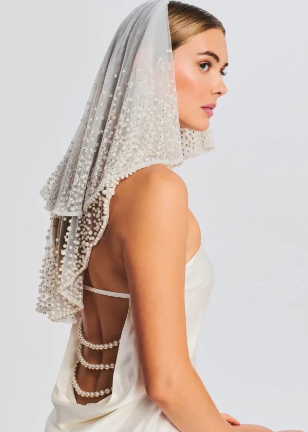 Bridal Shower*Retrofete Bridgette Pearl Veil White