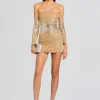 Exclusively Ours*Retrofete Briella Embellished Dress Silver/Tannin
