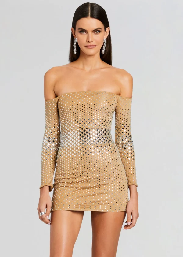 RETROFÊTE*Retrofete Briella Embellished Dress Silver/Tannin
