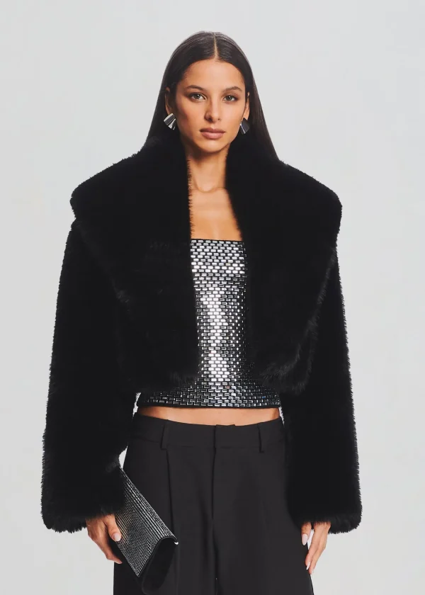 Best Sellers*Retrofete Cadence Faux Fur Coat Black