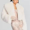 Guest Of*Retrofete Cadence Faux Fur Coat White