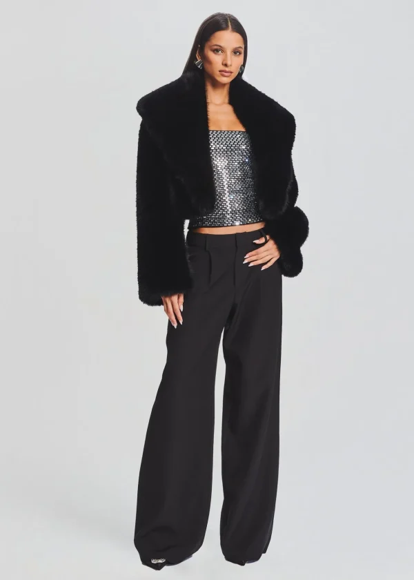Best Sellers*Retrofete Cadence Faux Fur Coat Black