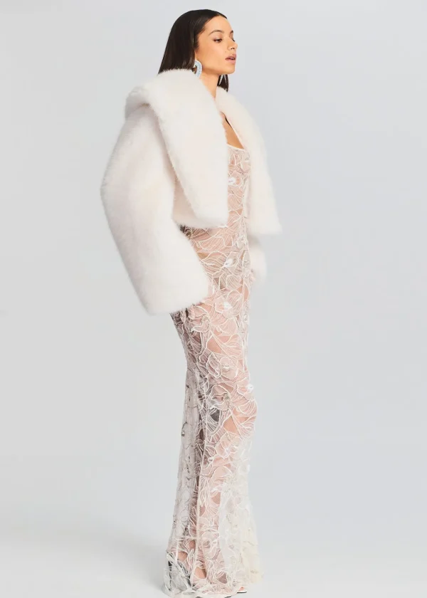 RETROFÊTE*Retrofete Cadence Faux Fur Coat White