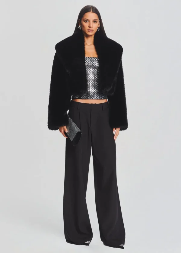 Guest Of*Retrofete Cadence Faux Fur Coat Black