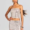 Tops*Retrofete Cale Sequin Top Mink Grey