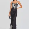 Guest Of*Retrofete Cami Silk Dress Zebra Ink Ombre