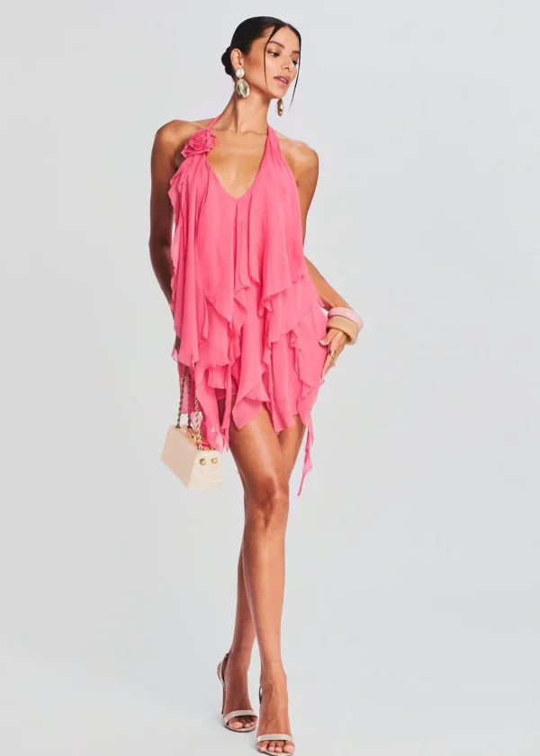 RETROFÊTE*Retrofete Caspian Silk Chiffon Dress Sakura