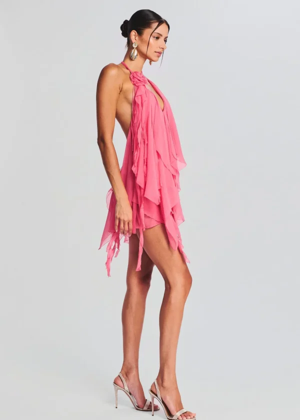 RETROFÊTE*Retrofete Caspian Silk Chiffon Dress Sakura
