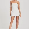 Sequin Styles*Retrofete Cassandra Sequin Fringe Dress Silver/White