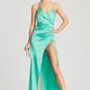 Honeymoon Looks*Retrofete Ceres Silk Dress Turquoise