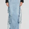 Denim*Retrofete Cerise Cargo Denim Skirt Vintage Celeste