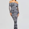 Guest Of*Retrofete Chanda Gown Grey Ocelot